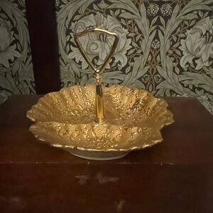 Elegant Gold Two-Tier Serving Tray